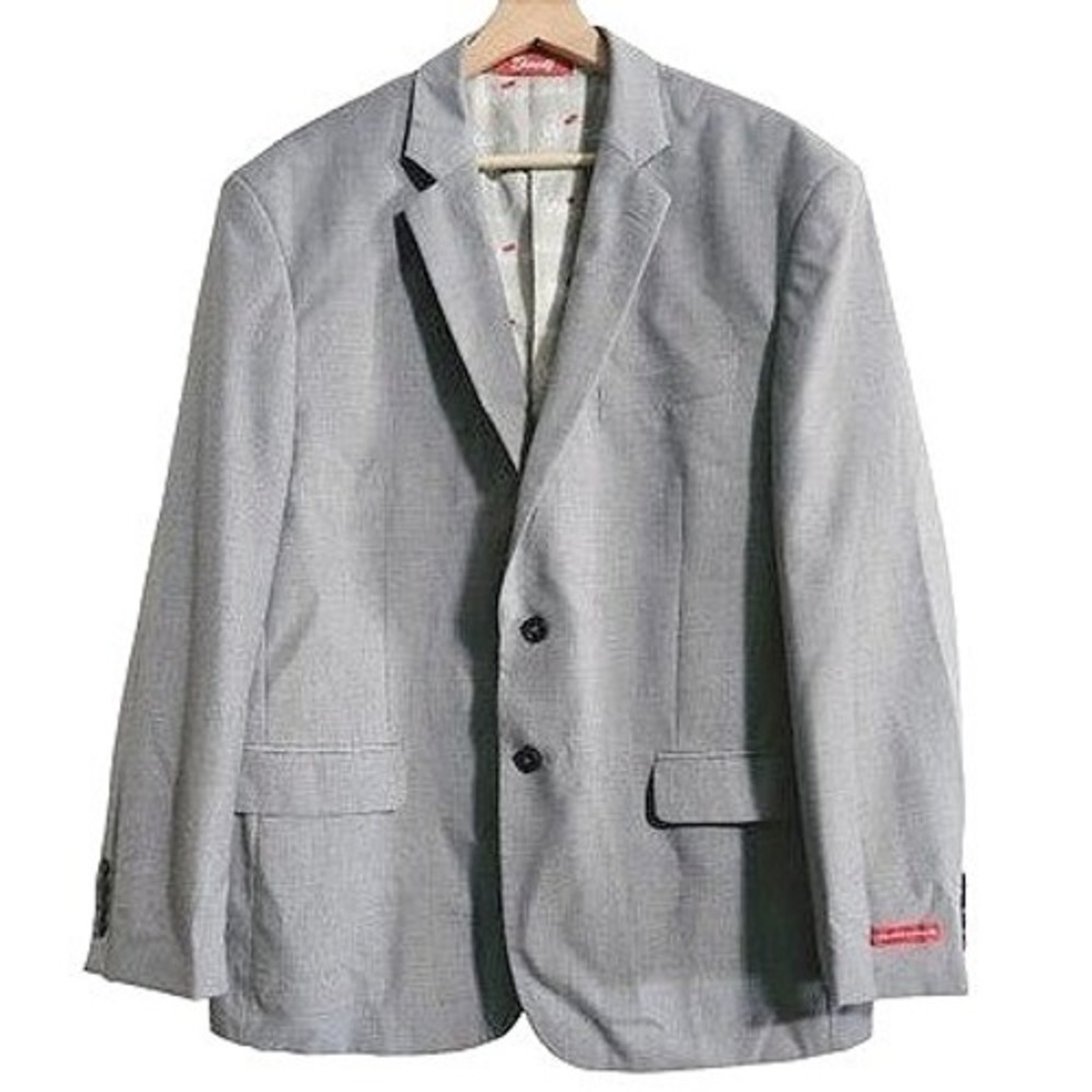 Mens Shinesty Sports Coat Double Button Size‎ 46R Blazer Gray